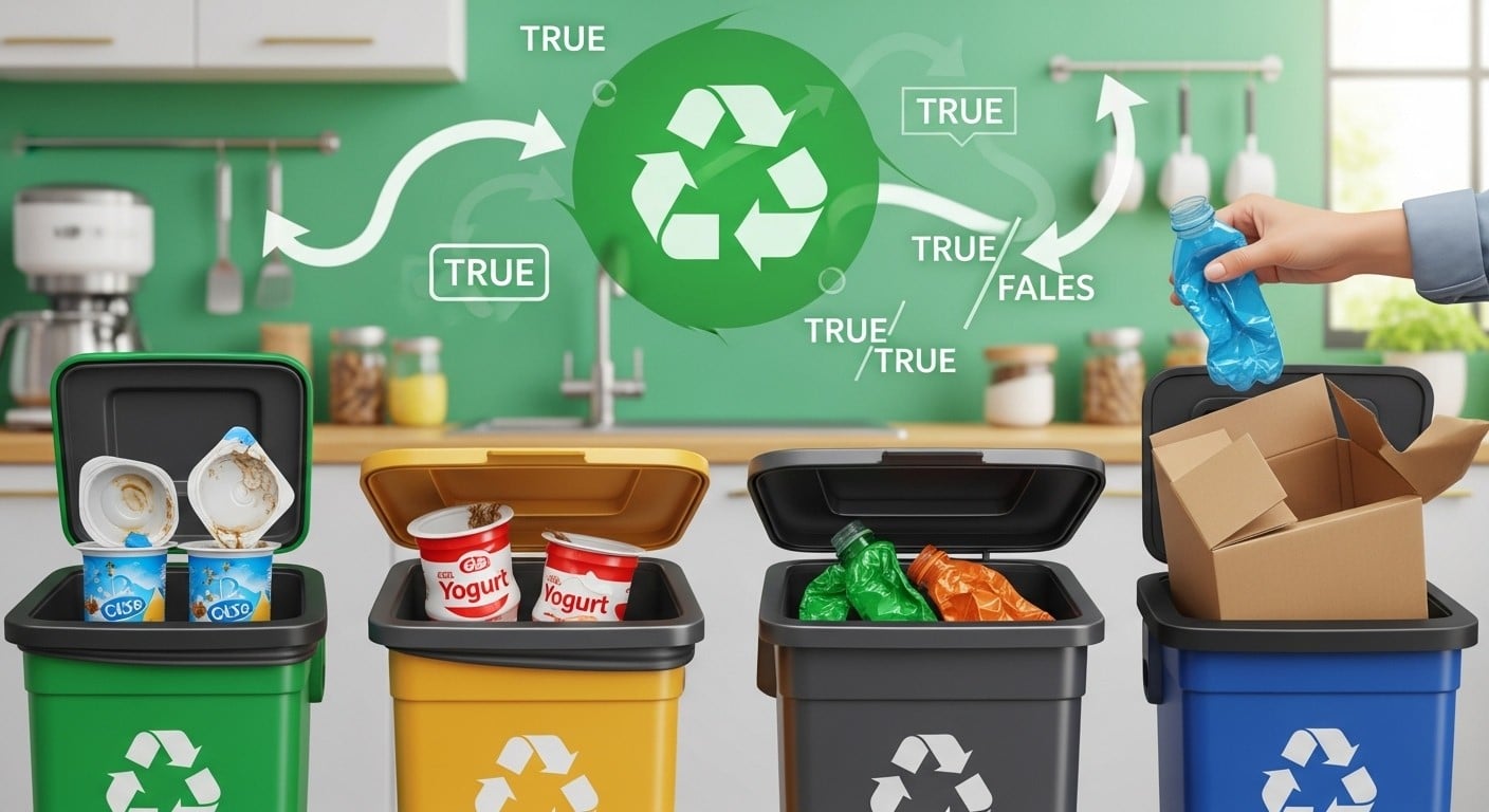 Découvrez le vrai du faux sur le tri des déchets : faut-il rincer les yaourts ou écraser les bouteilles ? Guide complet pour trier mieux et éviter les erreurs courantes.