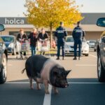 Truie Vietnamienne Errante dans un Supermarché de l'Allier
