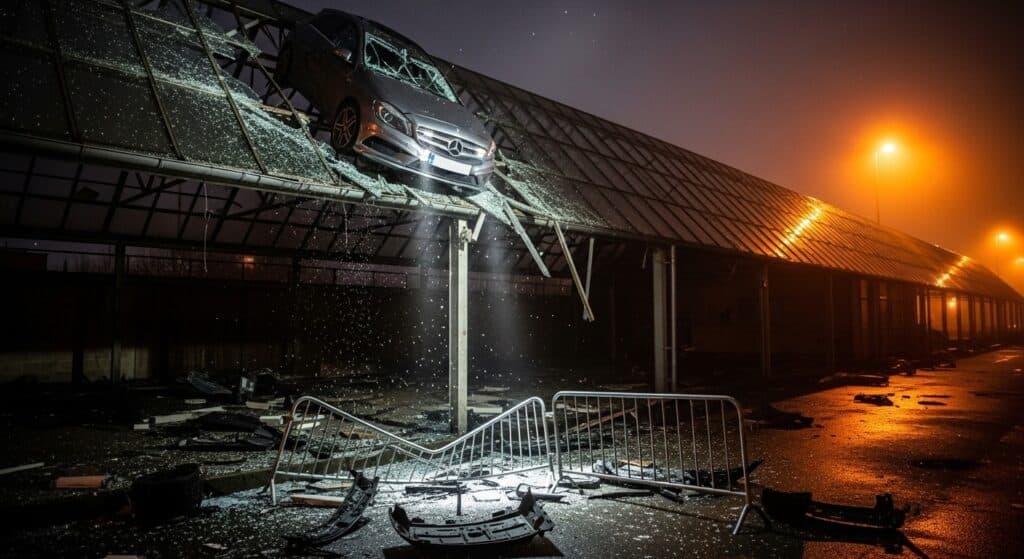 Voiture Vol Plané dans Bureau RATP à Bagneux