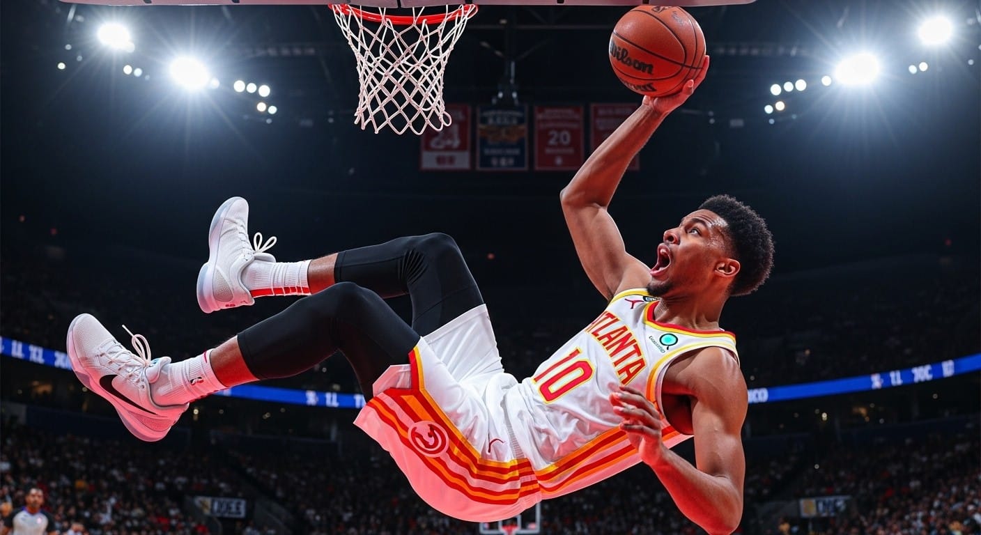 Revivez la violente chute sur le dos de Zaccharie Risacher après un dunk raté face aux Suns. Plus de peur que de mal, mais le Français est incertain pour la suite. Images choc et analyse complète.