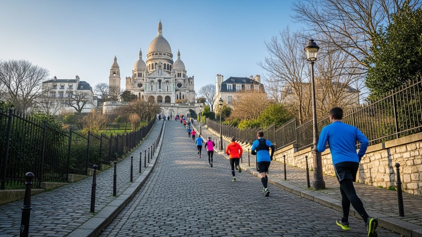 Découvrez le nouveau 10 km de Montmartre à Paris en janvier 2026 : un parcours exigeant avec 153m de dénivelé, passant par le Sacré-Cœur et la rue Lepic. Prêt pour le défi ?