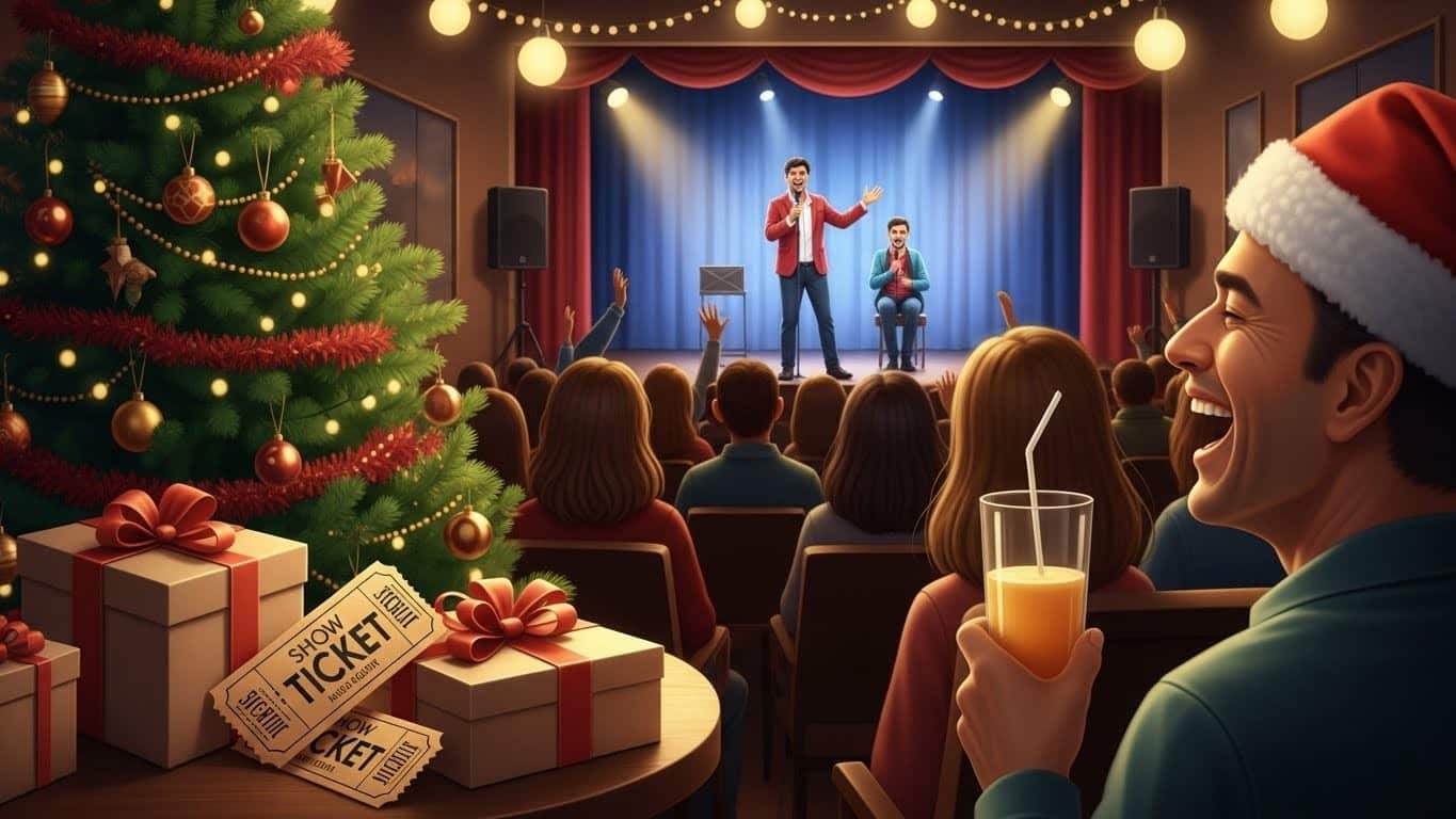 Découvrez 10 spectacles d'humour hilarants à offrir sous le sapin cette année. Des one-man-shows explosifs et touchants pour des soirées rire garanties en 2026 ! Idées cadeaux parfaites.