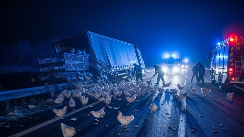 6000 Poulets Perdus sur l&rsquo;A26 : Accident Insolite