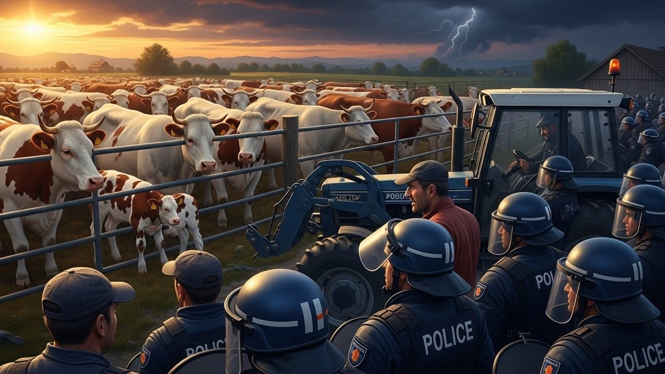 Doubs : 83 vaches vaccinées depuis 38 jours abattues pour dermatose nodulaire. Manifestations, gendarmes, incompréhension totale des éleveurs face à la politique d’État.