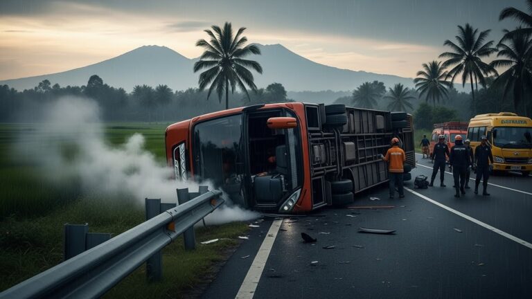 Accident de Bus en Indonésie : 16 Morts sur Java