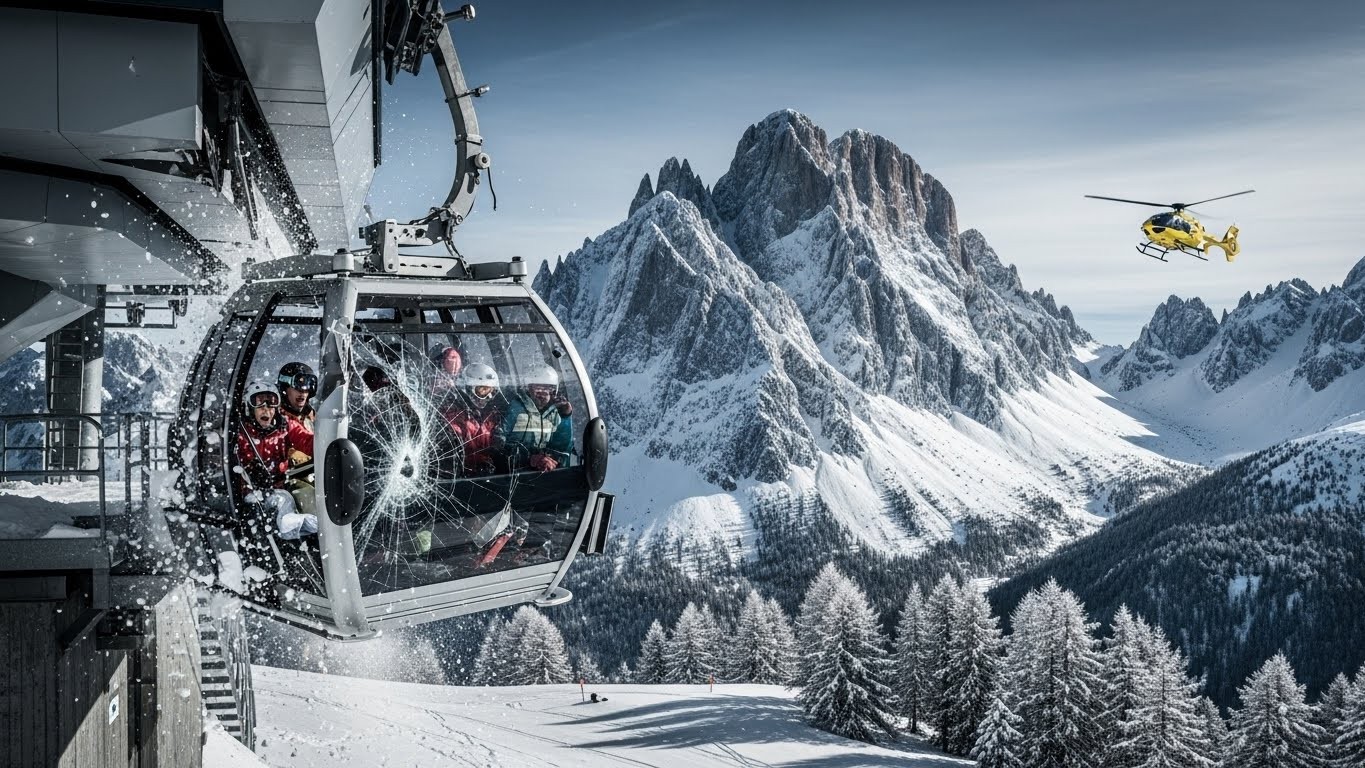 Découvrez les détails choquants d'un accident de téléphérique dans les Alpes italiennes causé par une vitesse excessive. 4 blessés, 100 personnes bloquées : que s'est-il vraiment passé ?