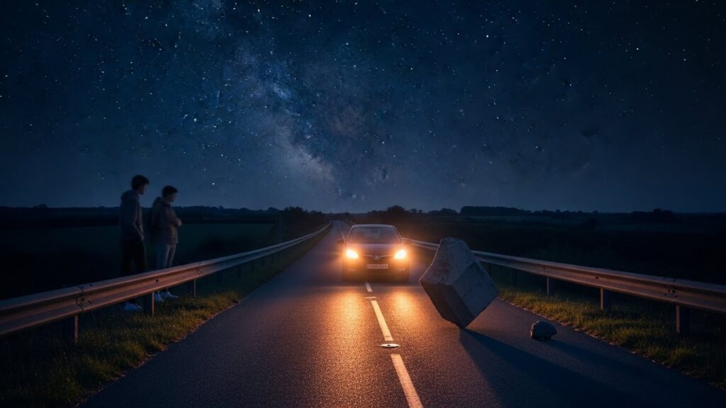 Adolescents Écroués après Bloc de Béton Jeté sur Voiture