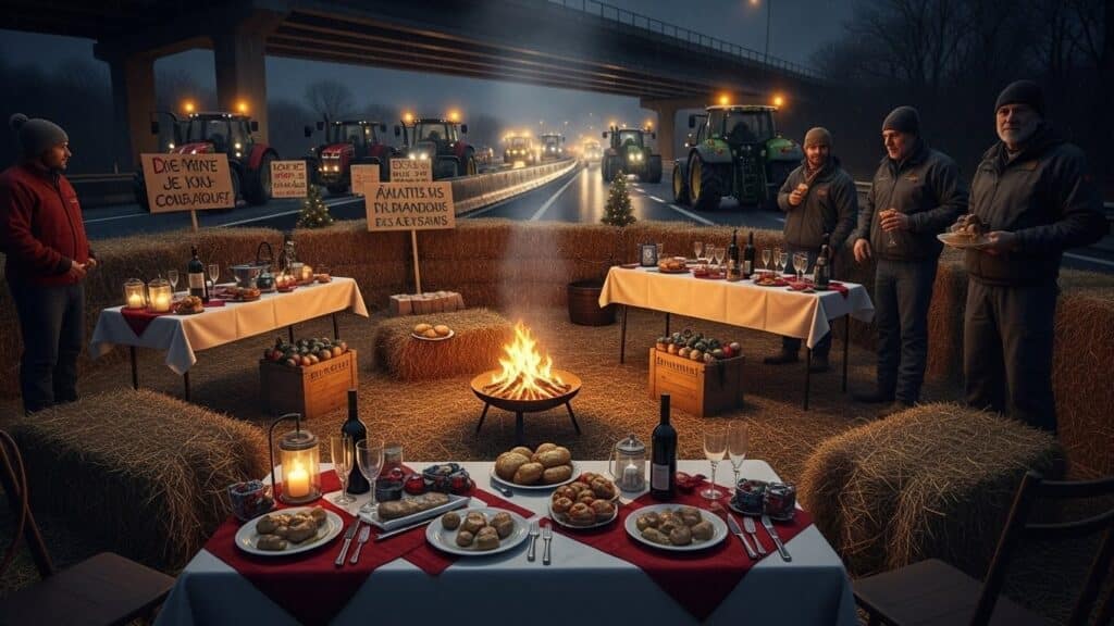 Agriculteurs sur l&rsquo;A64 : Noël sous le Pont avec Foie Gras