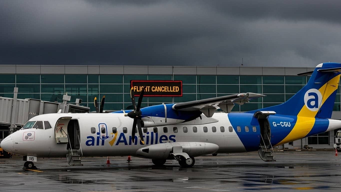 Air Antilles immobilisée depuis ce mardi suite à une suspension de son certificat aérien. Passagers redirigés vers Air Caraïbes, avenir incertain… Tout ce qu’il faut savoir sur cette crise qui secoue les Antilles.
