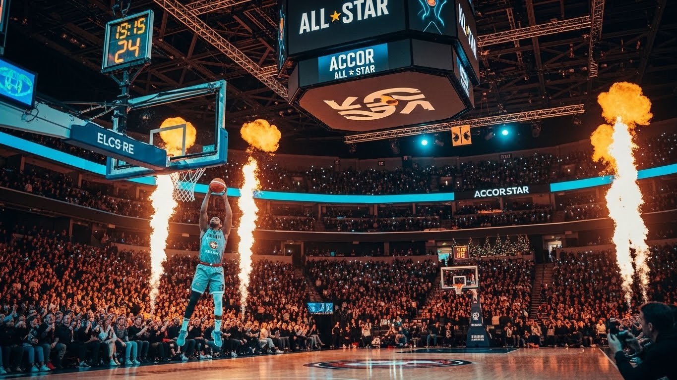 Découvrez pourquoi le All Star Game de la LNB remplit l'Accor Arena à guichets fermés chaque fin décembre. Un spectacle familial incontournable, entre dunks spectaculaires et ambiance NBA, avec la victoire de la Team France 165-159.