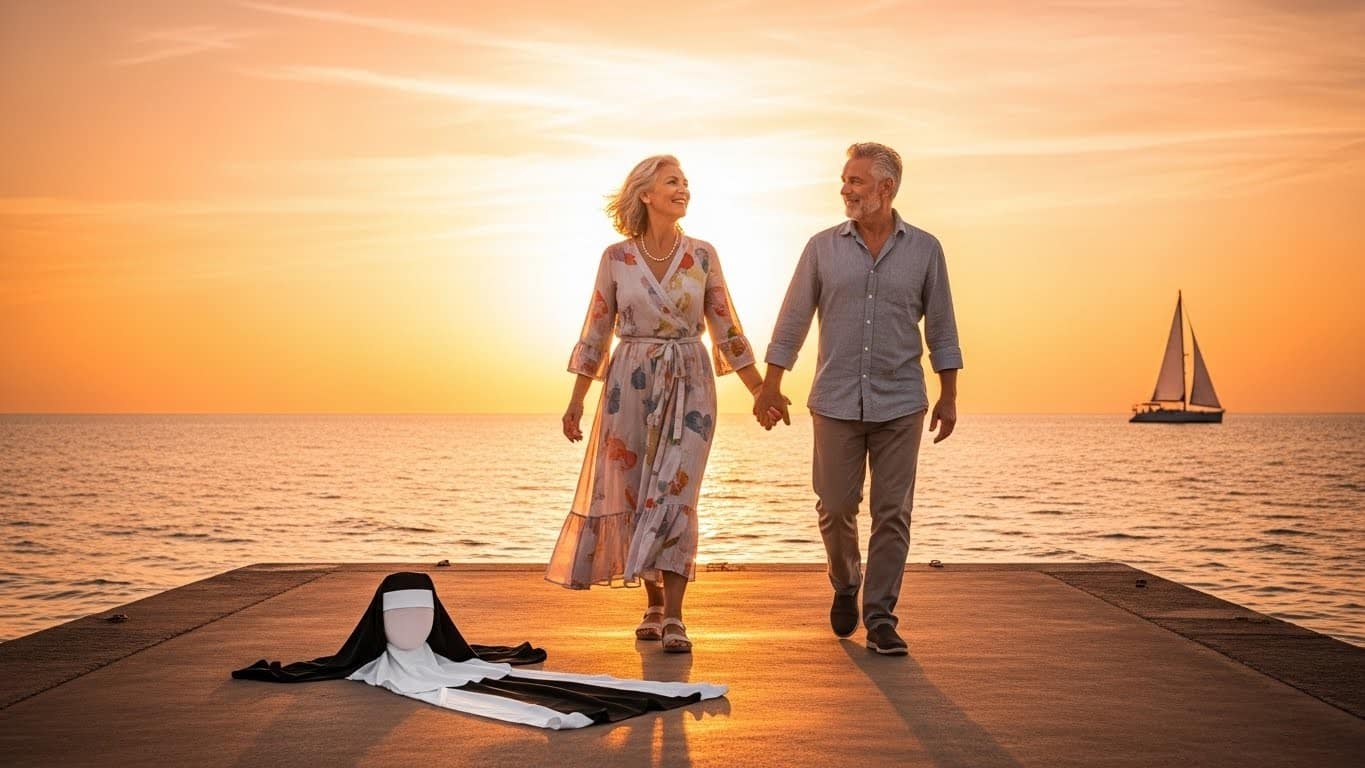 À plus de 60 ans, une ancienne religieuse quitte le couvent après 40 ans et découvre l’amour, le mariage et une vie pleine d’aventures. Une histoire vraie qui prouve qu’il n’est jamais trop tard pour renaître.