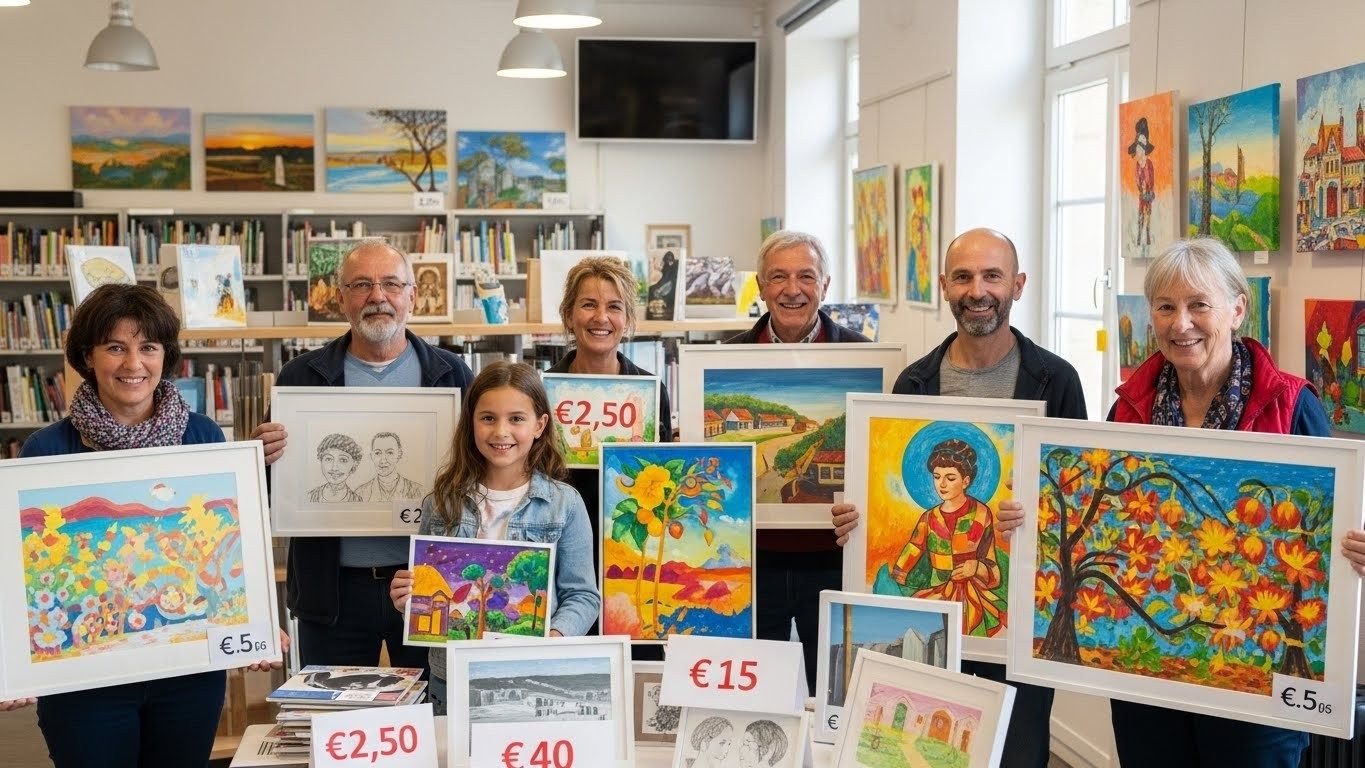Découvrez comment à Persan, des centaines d’œuvres d’art originales se vendent de 2,50 € à 90 € jusqu’au 6 décembre. Une opération qui démocratise vraiment l’art contemporain !