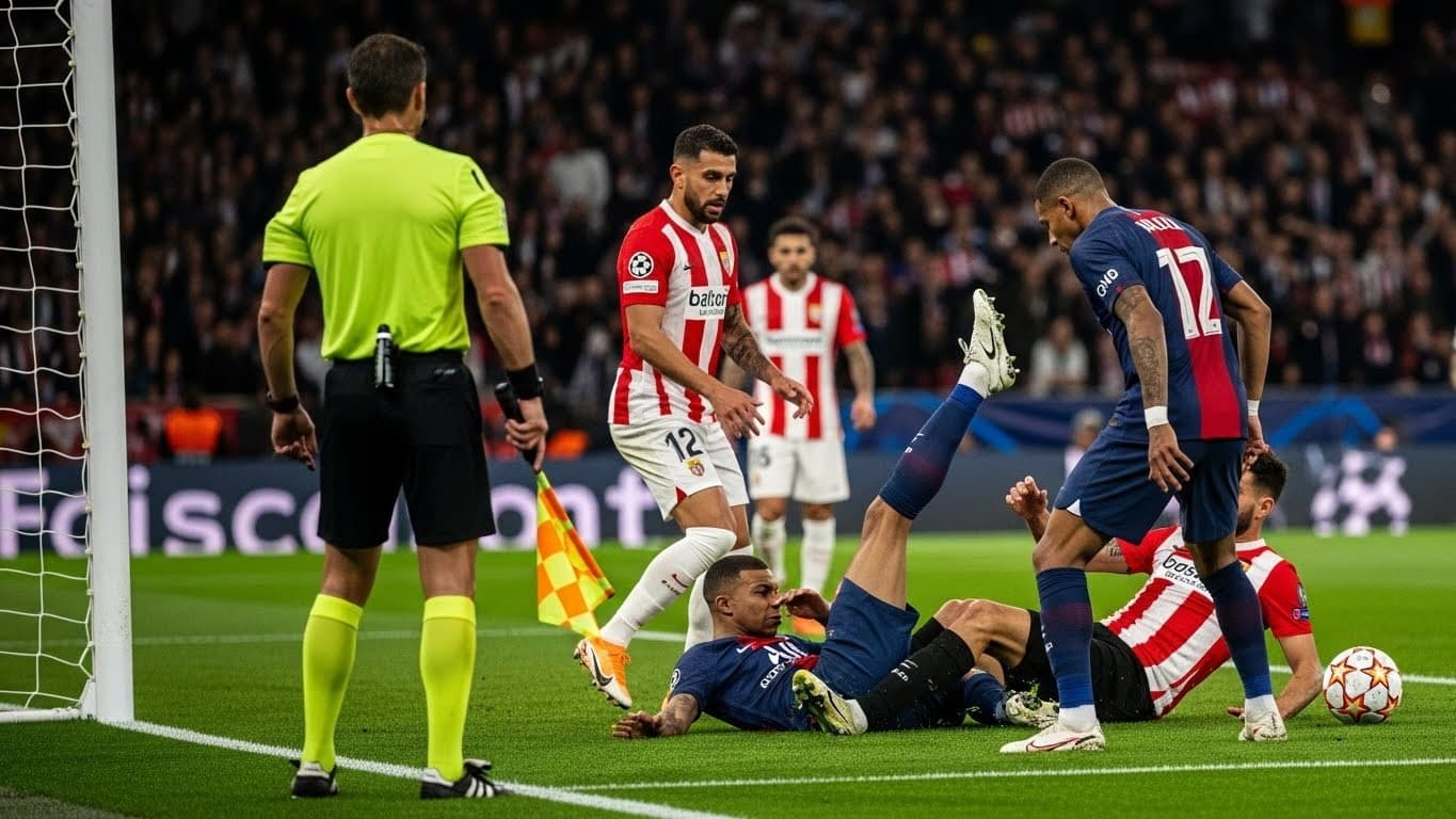 Analyse détaillée des décisions arbitrales litigieuses lors d’Athletic Bilbao-PSG : penalty non sifflé sur Neves et semelle sur Marquinhos. Pourquoi l’arbitre a-t-il laissé passer ces faits ?