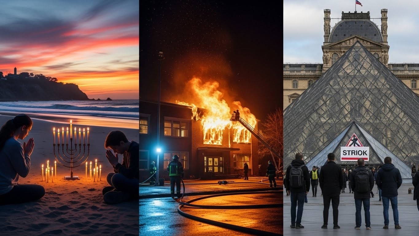 Découvrez les dernières actualités choc : attentat antisémite à Bondi Beach avec 15 morts, incendie criminel d'un collège à Dijon, grève au Louvre et prime de Noël. Un récap complet et analysé.