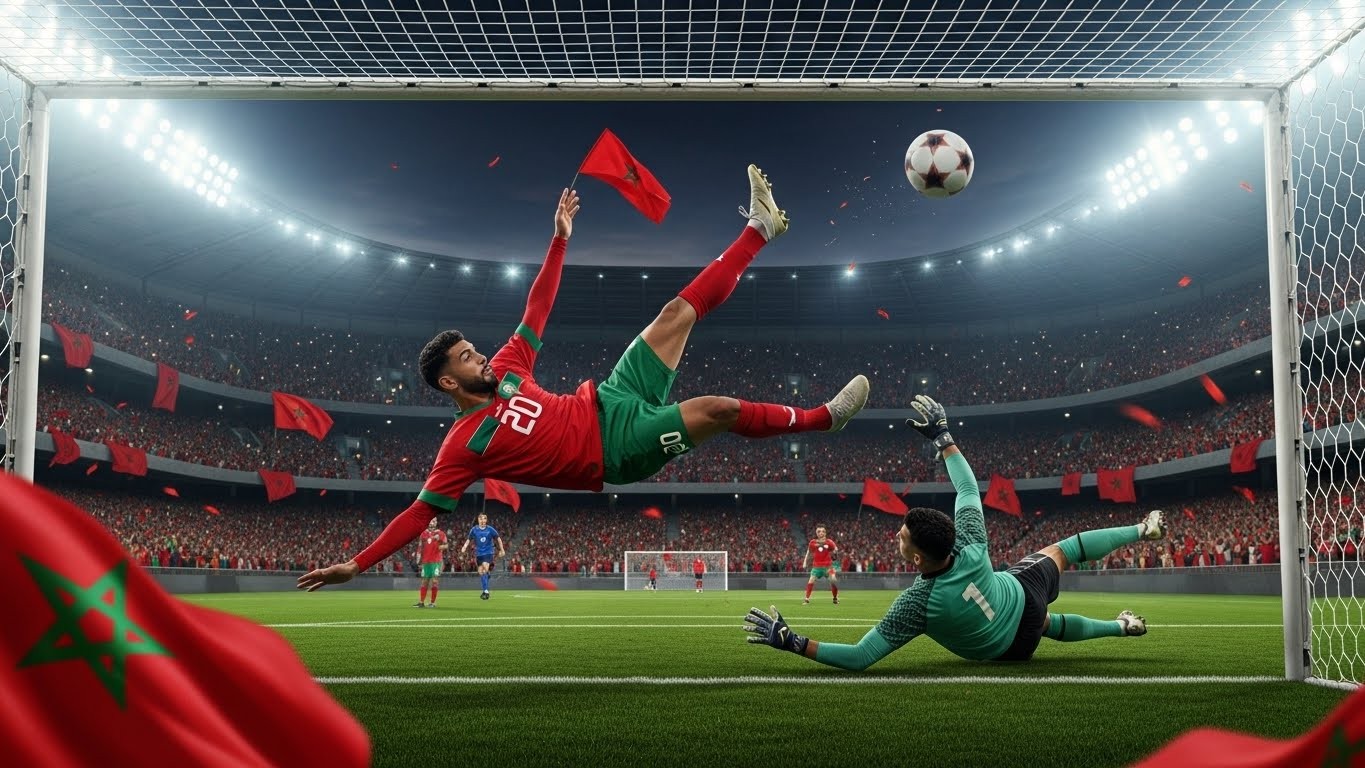 Découvrez le but somptueux d'Ayoub El Kaabi en ciseau retourné lors de Maroc-Comores (2-0). Un bijou qui pourrait déjà être le plus beau de la CAN 2025 au Maroc. Analyse et réactions.