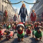 Balade de Teckels en Pulls de Noël à Quimper