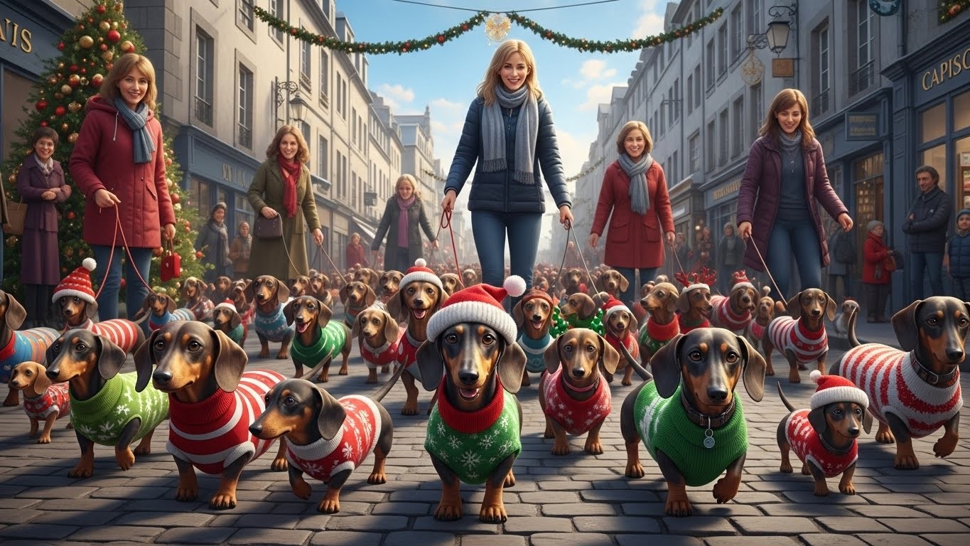 Découvrez comment plus de 150 teckels en pulls de Noël ont joyeusement envahi Quimper lors d'une balade festive organisée par un collectif passionné. Un événement adorable et convivial qui célèbre cette race en vogue !