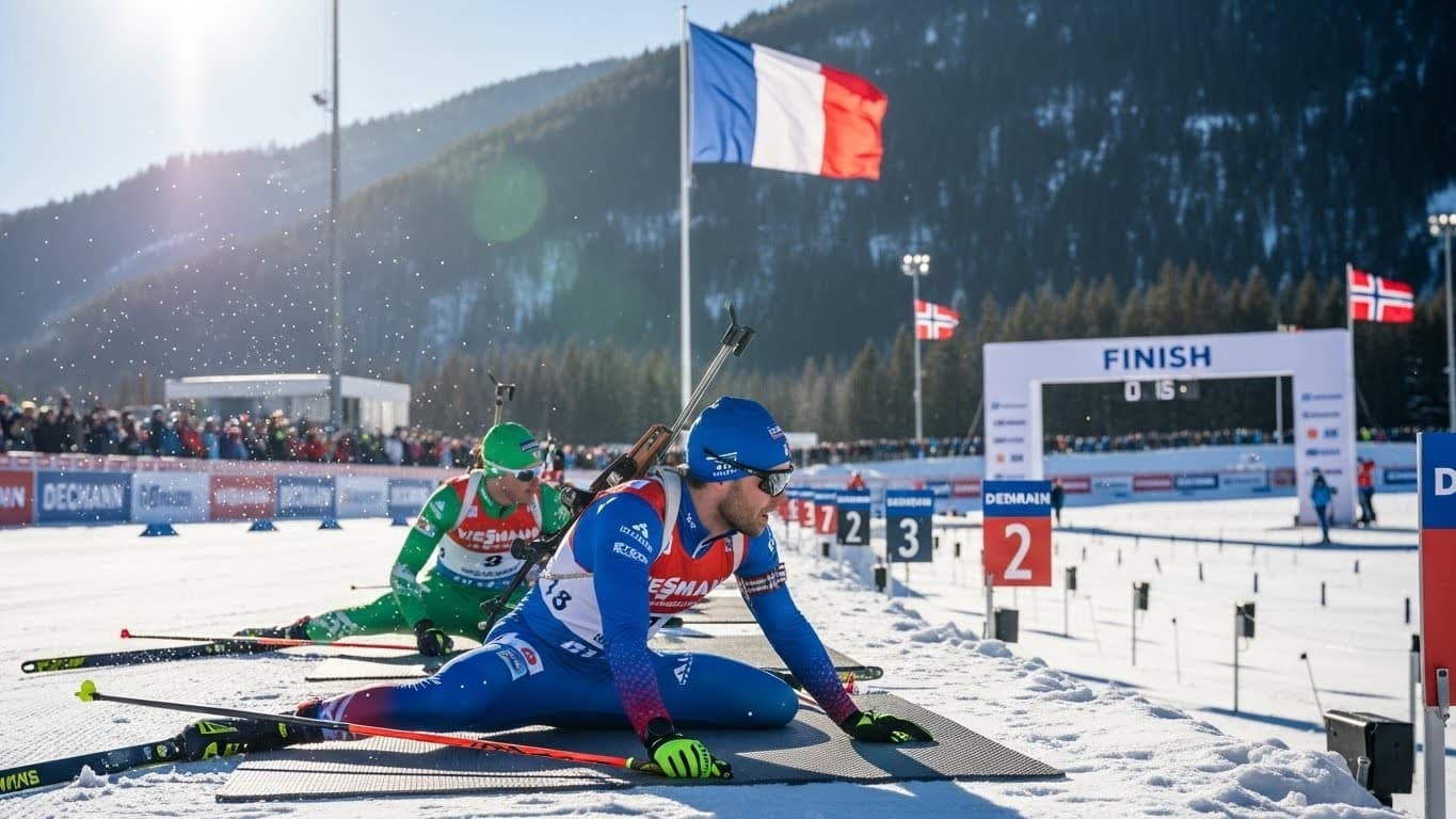 Les Français montent à nouveau sur le podium en relais hommes, battus seulement par les intouchables Norvégiens à Hochfilzen. Une performance solide qui confirme leur montée en puissance. Découvrez l'analyse complète.