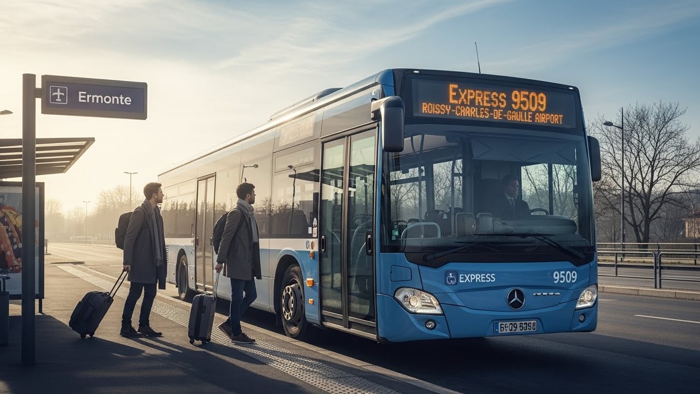 Découvrez le nouveau bus express 9509 reliant Ermont-Eaubonne à Roissy sans passer par Paris. Gain de temps énorme, prix ticket classique : les habitants du Val-d'Oise adorent déjà !
