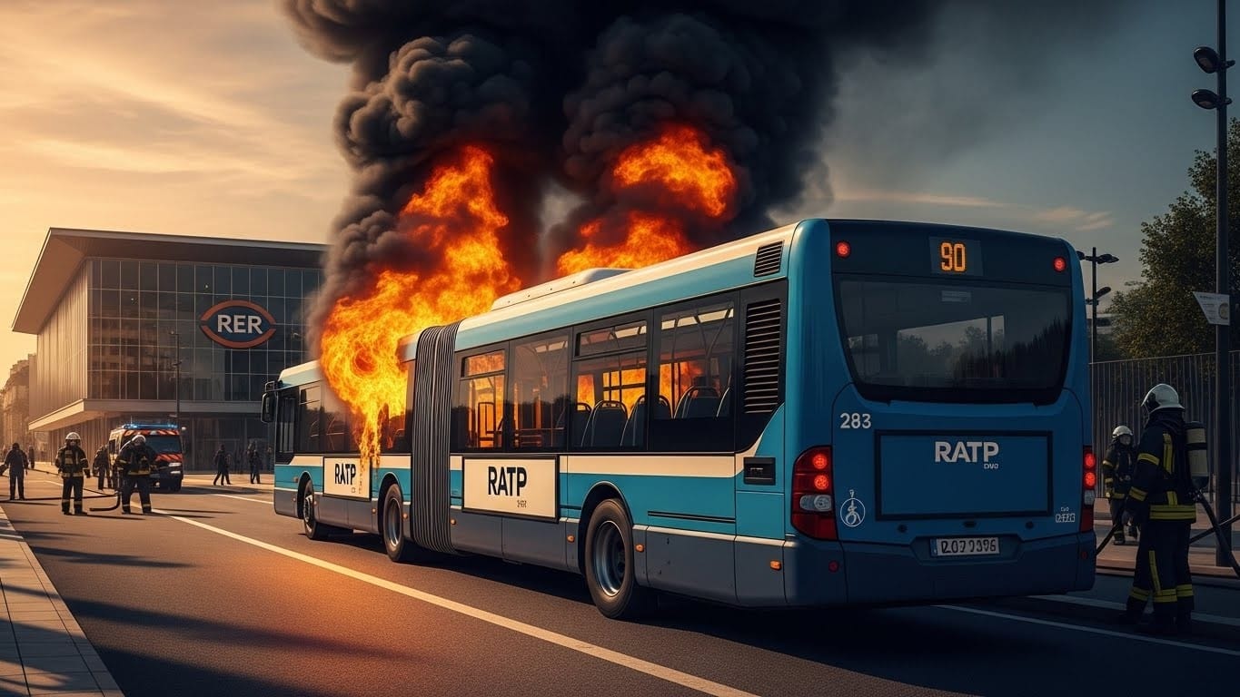 Ce mardi matin, un bus de la ligne 214 a pris feu à la gare RER de Neuilly-Plaisance (93). Aucun blessé, mais le véhicule est détruit. Deuxième incendie en un mois en Seine-Saint-Denis : simple hasard ou problème plus profond ?