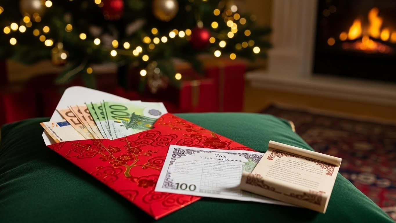 Recevez-vous de l'argent à Noël ? Découvrez si vous devez le déclarer aux impôts en France, les seuils raisonnables et les règles 2026 sans payer de droits pour les petits cadeaux.