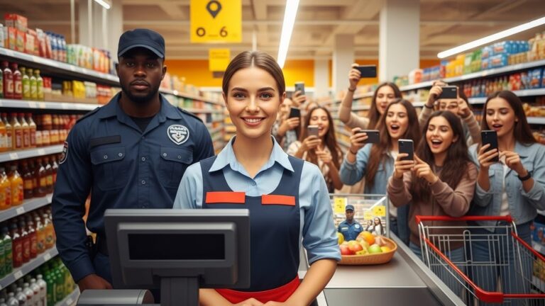 Caissière TikTok Star : Sécurité au Supermarché de Laval