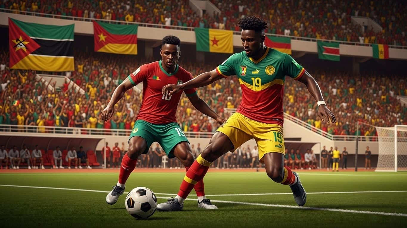 Dernier match de poules CAN 2025 : Mozambique vs Cameroun. Les Lions Indomptables, déjà qualifiés, visent la tête du groupe F face à un adversaire surprenant. Suivez l'analyse complète et les enjeux décisifs.
