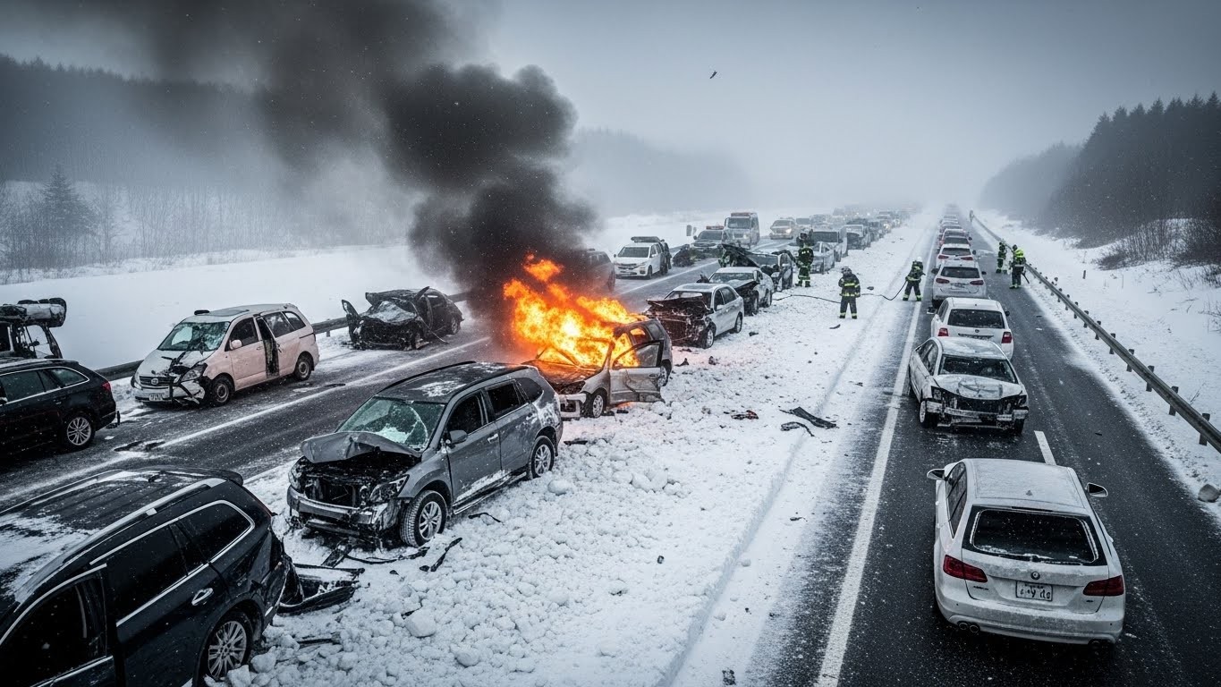 Découvrez les détails choc d'un carambolage géant sur une autoroute japonaise enneigée : 67 véhicules impliqués, un incendie ravageur, 2 morts et 26 blessés. Que s'est-il vraiment passé ?
