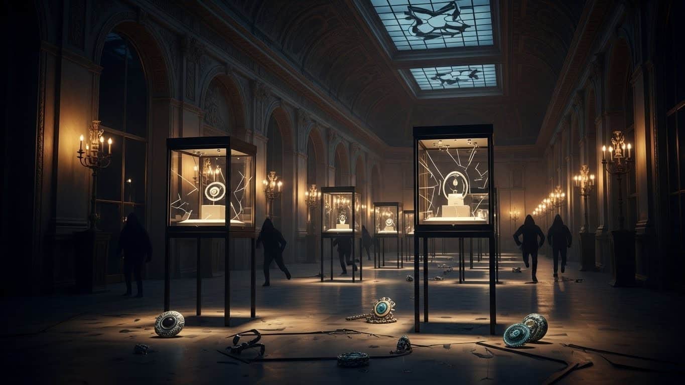 Le dernier membre présumé du commando qui a dérobé 88 millions d'euros de bijoux au Louvre vient d'être placé en détention. Les bijoux introuvables, les commanditaires toujours dans l'ombre... Tout ce qu'il faut savoir sur ce braquage hors norme.