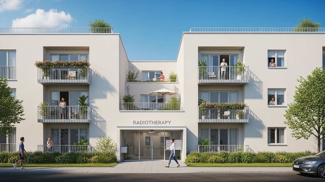 Découvrez le seul bâtiment français qui associe 70 logements sociaux et un centre de radiothérapie ultramoderne. À Saint-Germain-en-Laye, une prouesse technique qui change la vie des patients.