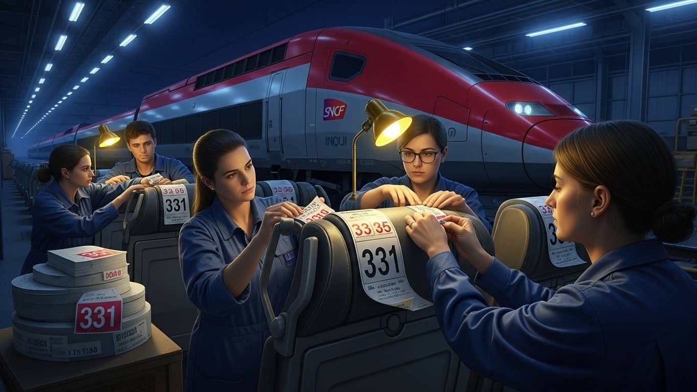 Découvrez comment la SNCF a mobilisé 400 agents pour changer en une nuit les numéros de sièges sur 320 TGV Inoui. Un passage à trois chiffres pour plus de simplicité : les coulisses d'une opération impressionnante.