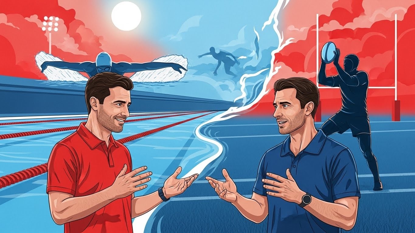 Découvrez l'échange passionnant entre Ugo Mola et Nicolas Castel, coachs d'Antoine Dupont et Léon Marchand. Humilité, gestion des stars et secrets de performance dans le sport de haut niveau.