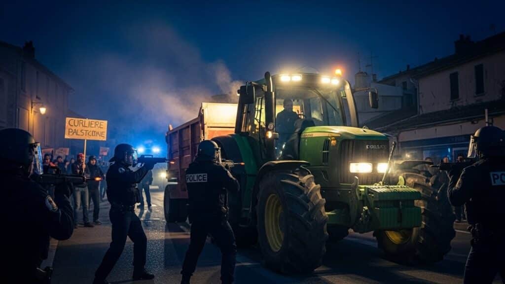 Colère Agriculteurs : Armes Sorties Face à un Tracteur à Auch