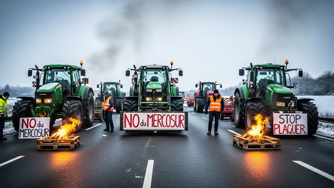 Les agriculteurs français restent mobilisés malgré les vacances. Syndicats divisés sur une trêve de Noël, blocages persistants et négociations tendues avec le gouvernement sur la dermatose bovine et le Mercosur.