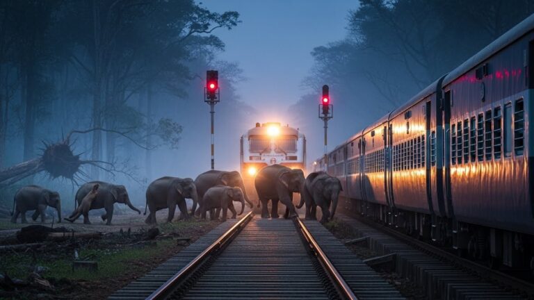 Collision Train Éléphants Inde : 7 Morts