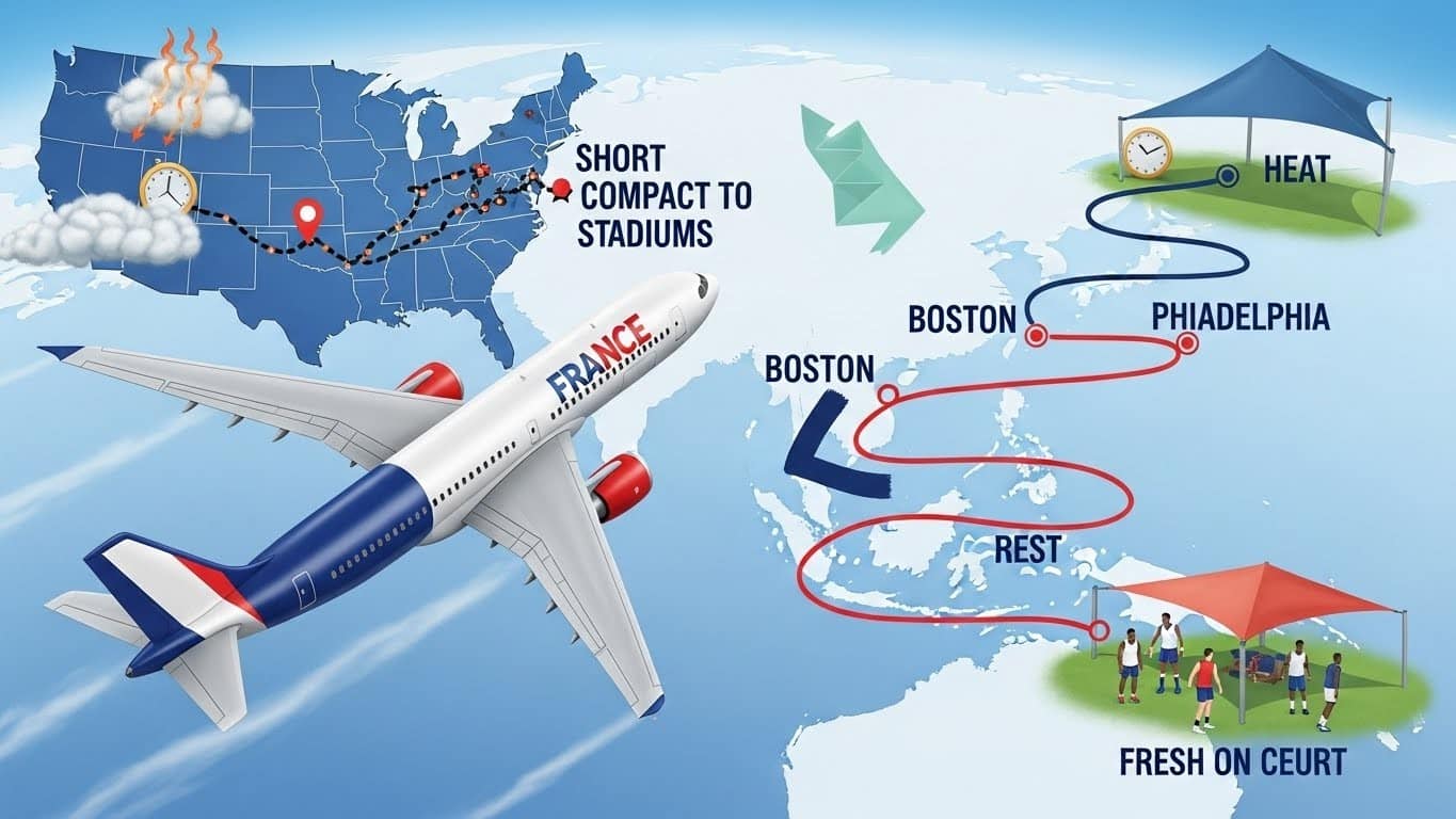 Découvrez pourquoi terminer en tête de leur groupe à la Coupe du Monde 2026 est crucial pour les Bleus : moins de voyages, meilleure récupération, gestion de la chaleur... Un avantage décisif pour viser le titre !