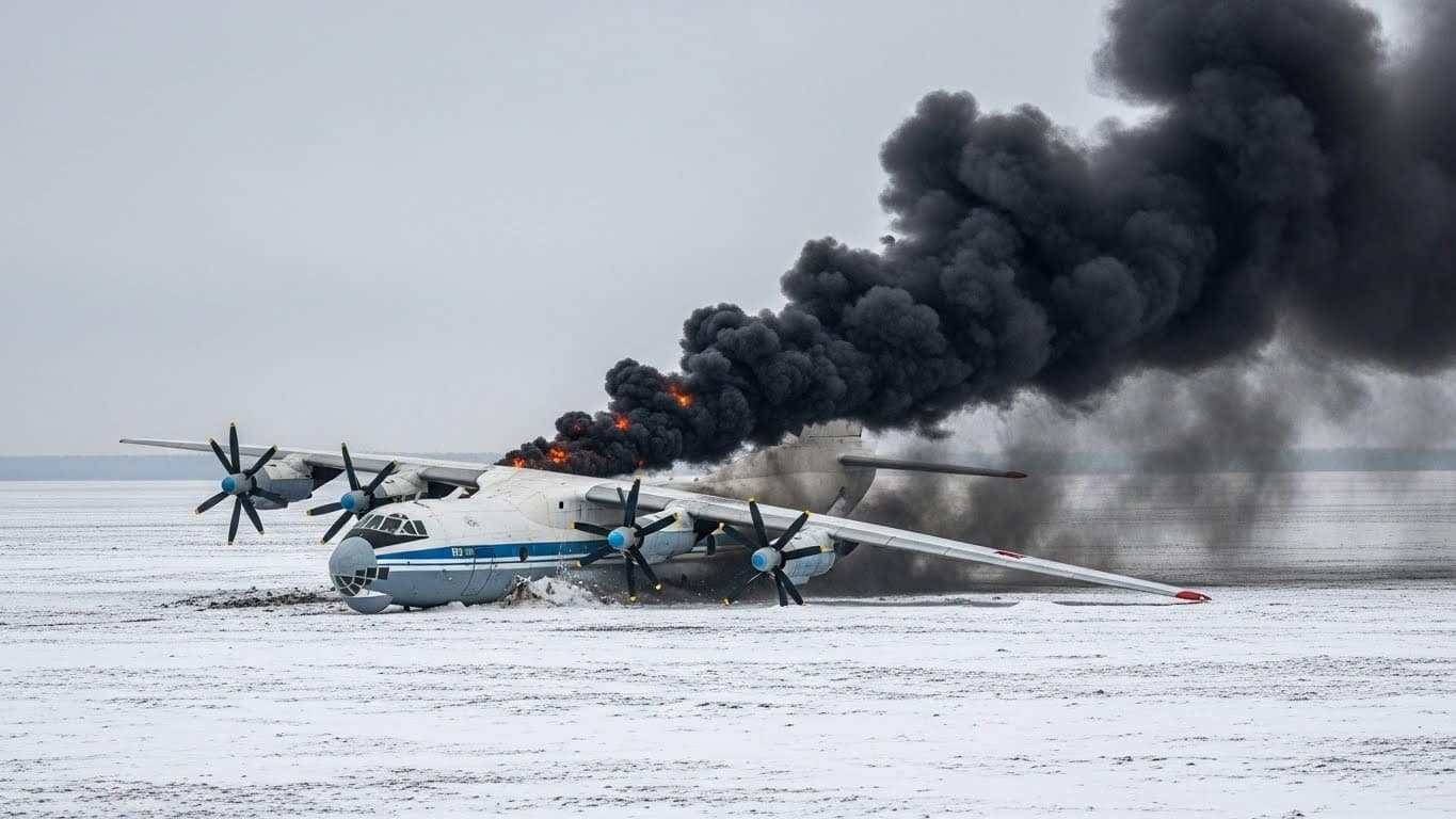 Découvrez les circonstances du crash d'un Antonov An-22 russe à 200 km de Moscou le 9 décembre 2025. Vol d'essai fatal, enquête en cours et questions sur un possible lien avec l'Ukraine.