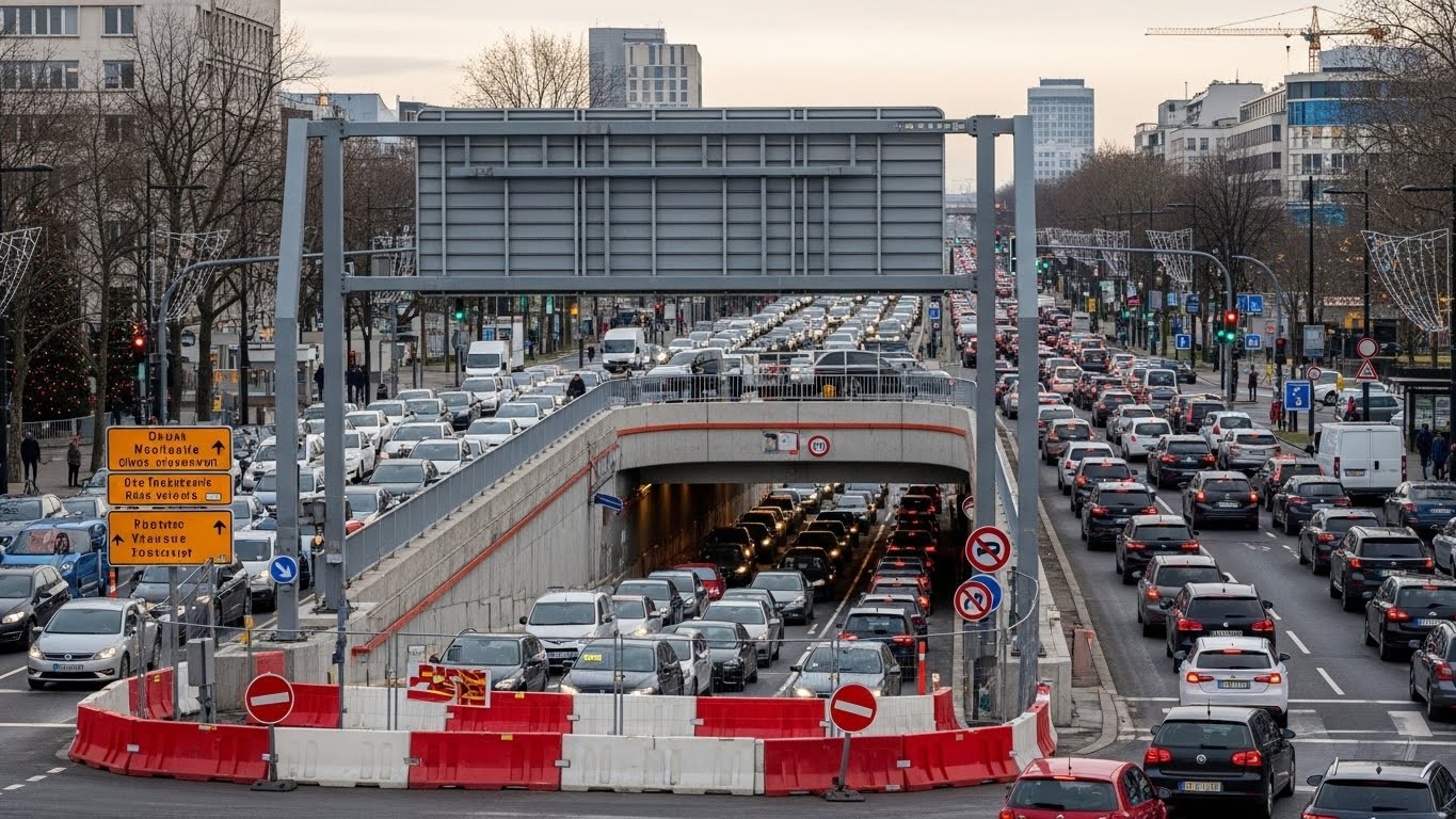 Découvrez pourquoi le tunnel du carrefour Pompadour à Créteil est fermé depuis ce lundi. Installation d'un portique anti-hors gabarit et impact sur la circulation en période de fêtes. Infos et alternatives.