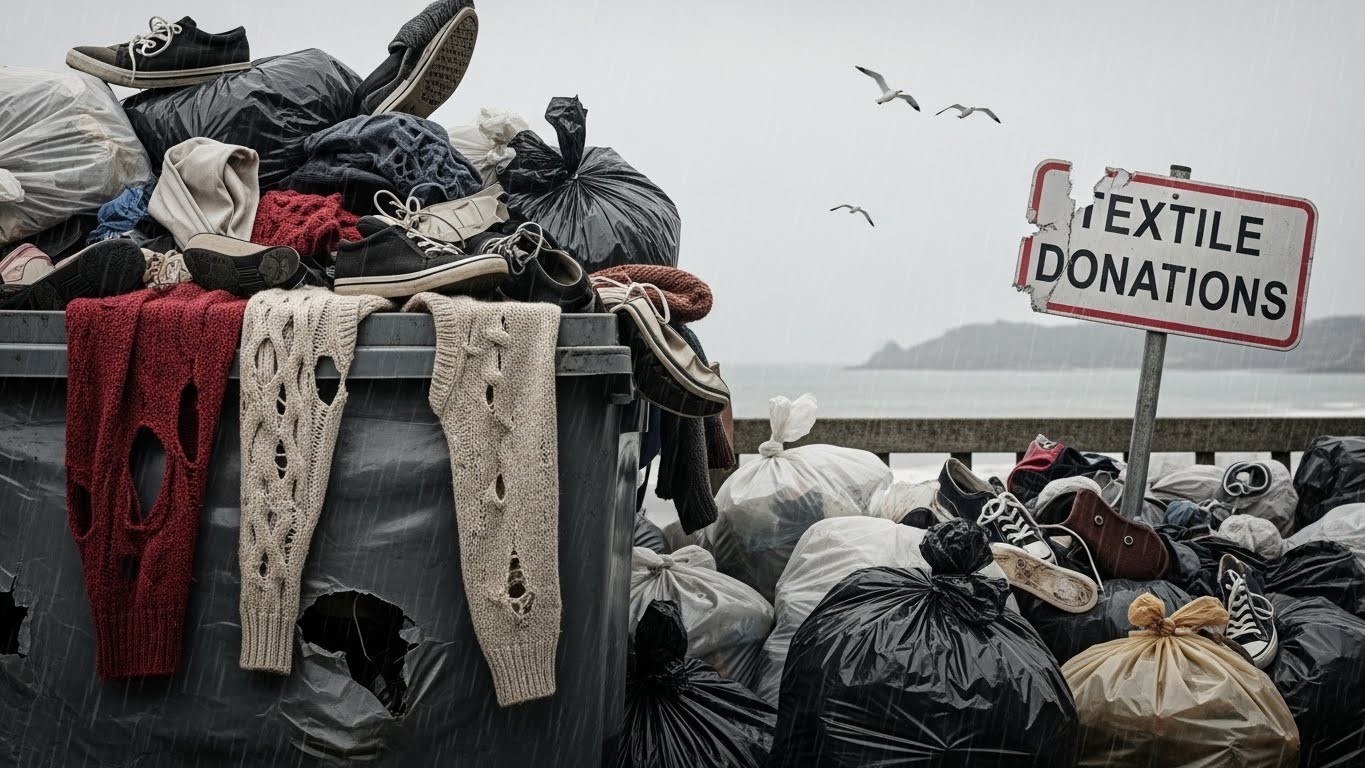 Dans le Finistère, la fermeture d’une grande association de collecte de vêtements a transformé les points de dons en décharges sauvages. À l’approche de Noël, les associations saturent et lancent un cri d’alarme. Découvrez pourquoi vos vieux pulls deviennent un vrai casse-tête.