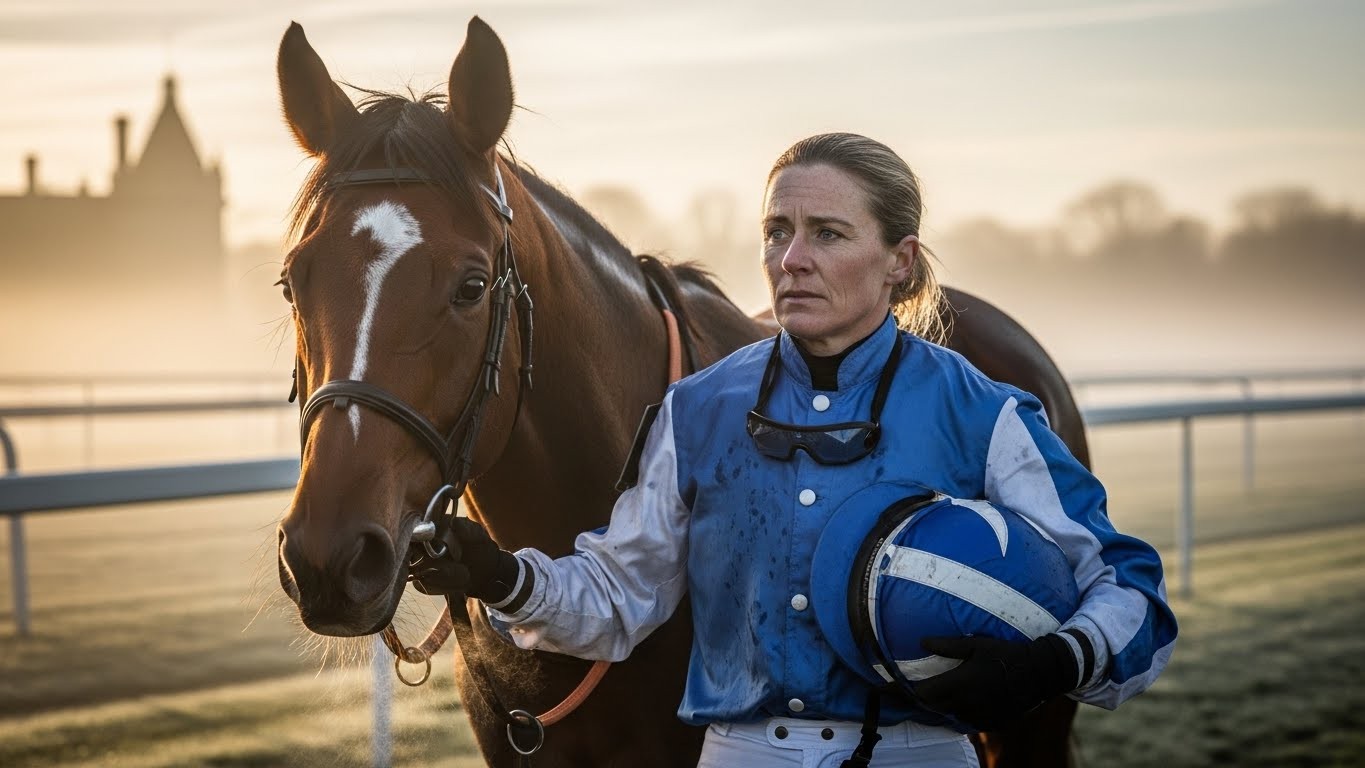 À 46 ans, Delphine Santiago refuse de lâcher. Blessures, sacrifices familiaux, concurrence féroce : elle monte Always Welcome ce jeudi à Chantilly avec un seul rêve, devenir la première Cravache d’Or féminine. Portrait d’une battante.