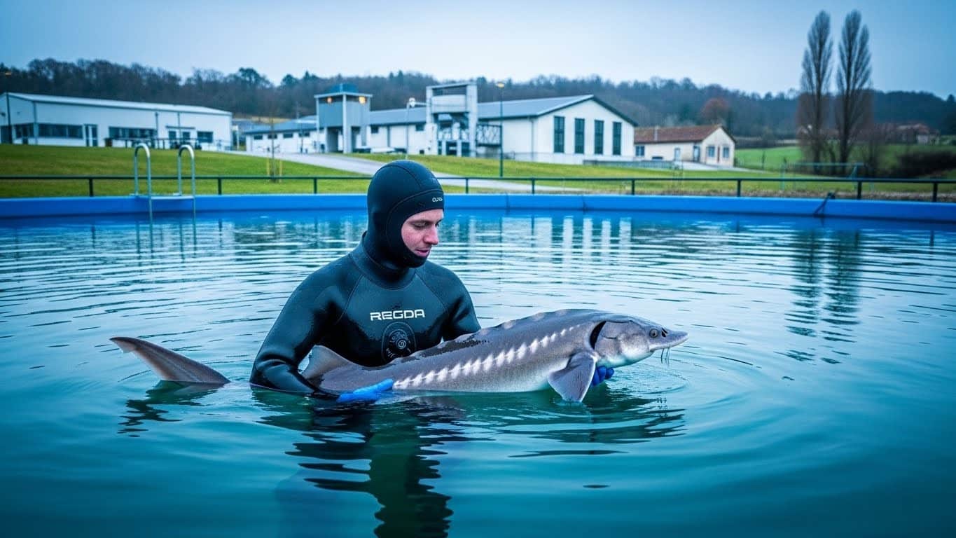 Découvrez le caviar français authentique en plongeant dans un bassin à 7°C avec des esturgeons géants. Une expérience unique dans une ferme bio en Dordogne qui produit un luxe 100% hexagonal.