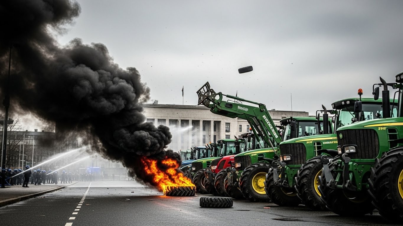 Des milliers d'agriculteurs manifestent violemment à Bruxelles contre l'accord UE-Mercosur. Pneus brûlés, projectiles : découvrez les raisons de cette colère et les enjeux pour l'Europe.