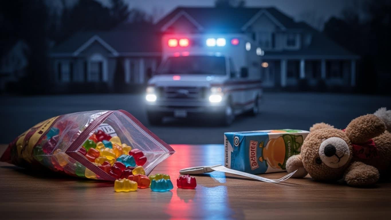 Deux jeunes enfants intoxiqués par des gummies au THC aux États-Unis : hospitalisation, retrait de garde et mise en lumière d’un danger croissant. Comment ces bonbons légaux deviennent un piège mortel ?