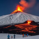 Éruption de l&rsquo;Etna : Jets de Lave et Neige en Spectacle