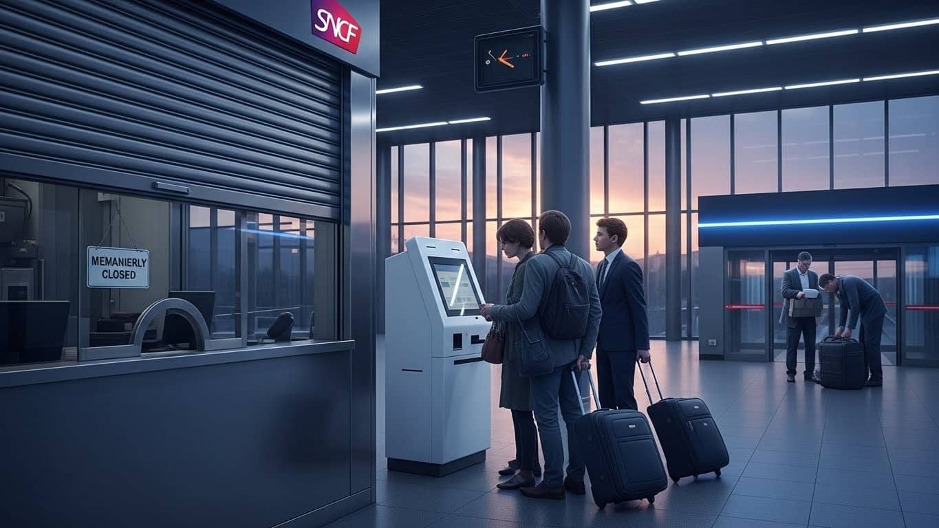 La gare TGV Reims-Bezannes ferme définitivement son guichet ce 31 décembre 2025. Usagers et touristes regrettent le contact humain face à la déshumanisation des services SNCF. Une décision économique qui interroge.