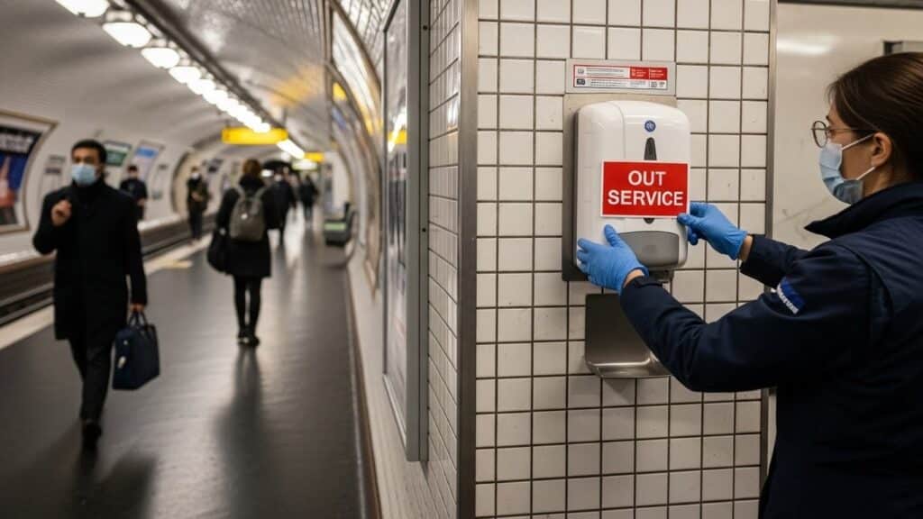 Fin des Distributeurs de Gel Hydroalcoolique dans les Transports IDF