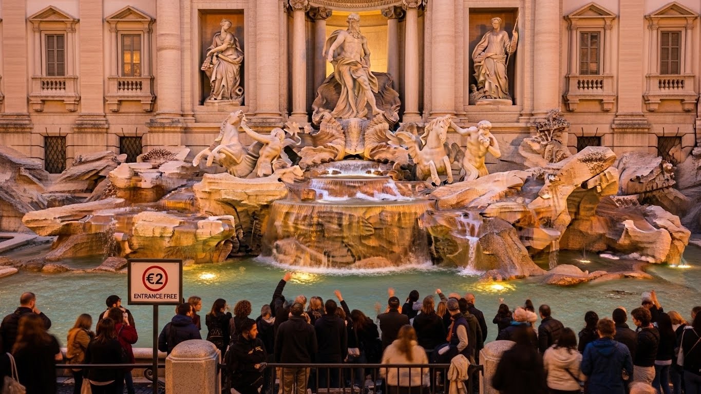 Dès janvier, accéder à la Fontaine de Trevi coûtera 2 euros pour les touristes. Rome lutte contre le surtourisme : gratuit pour les Romains, limites de visiteurs... Découvrez les détails et implications.