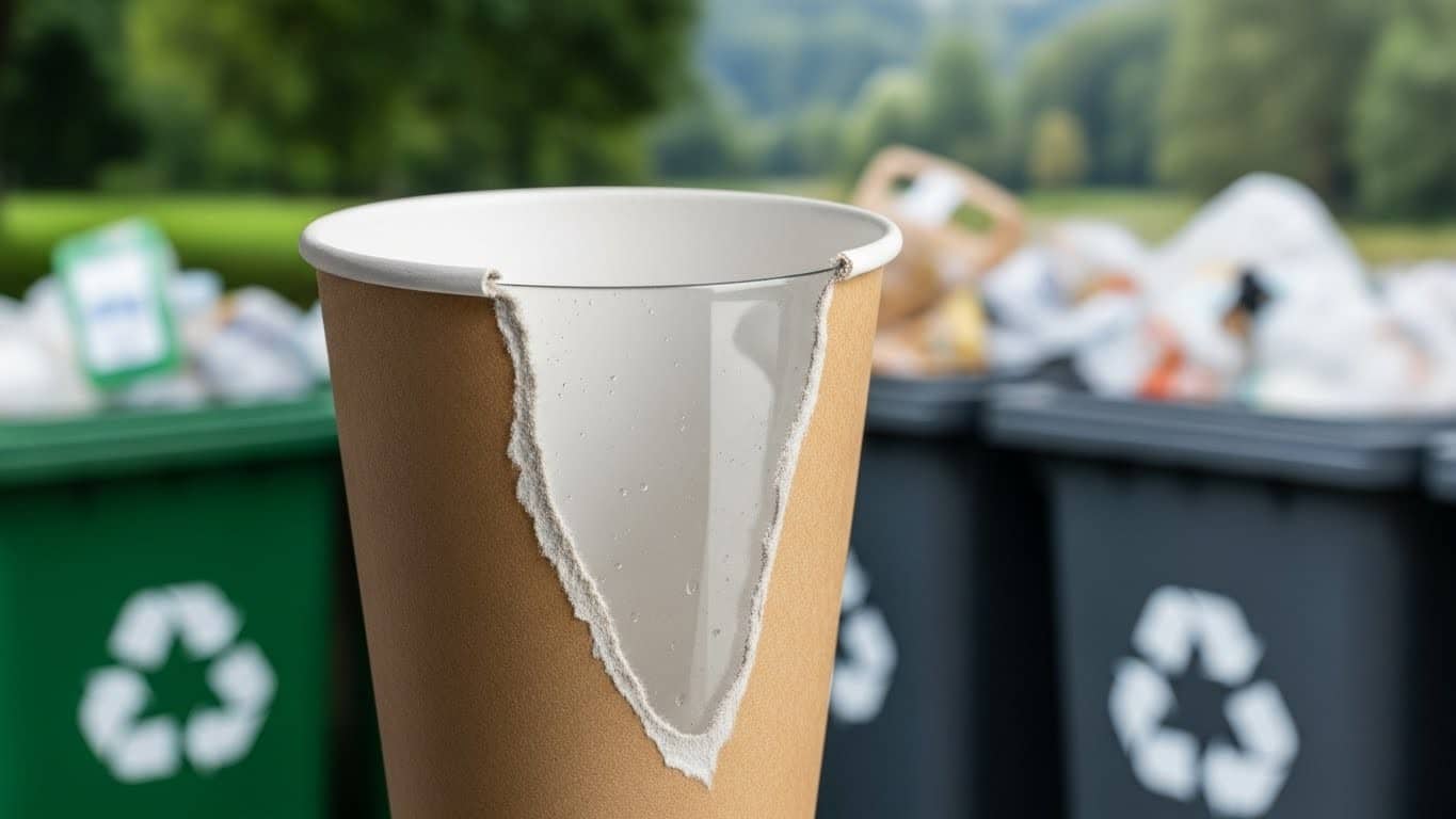 Découvrez pourquoi les gobelets en carton contiennent encore du plastique, rendant leur recyclage compliqué. Report de l'interdiction à 2030 : quelles alternatives et solutions durables ?
