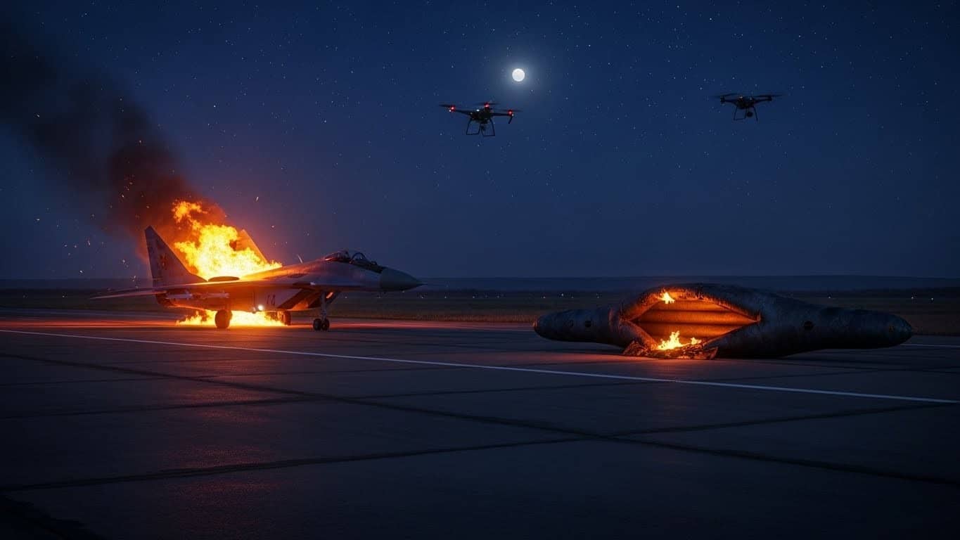 Kiev affirme avoir détruit un MiG-29 russe à 30 millions en Crimée avec un drone. Mais les images soulèvent des doutes : vrai chasseur ou astucieux leurre ? Analyse complète.