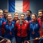Handballeuses Françaises Chantent avec Boulevard des Airs